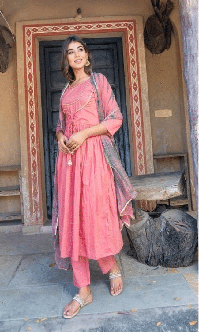 Dusty Rust Sequence Dupatta Kurta Set