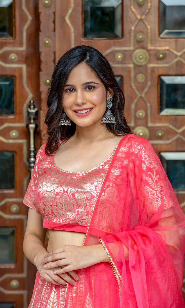 NEON PINK ZARDOZI LEHENGA SET