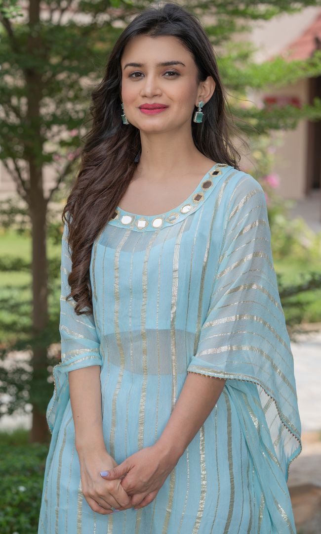 MINT HANDWORK KAFTAN SET