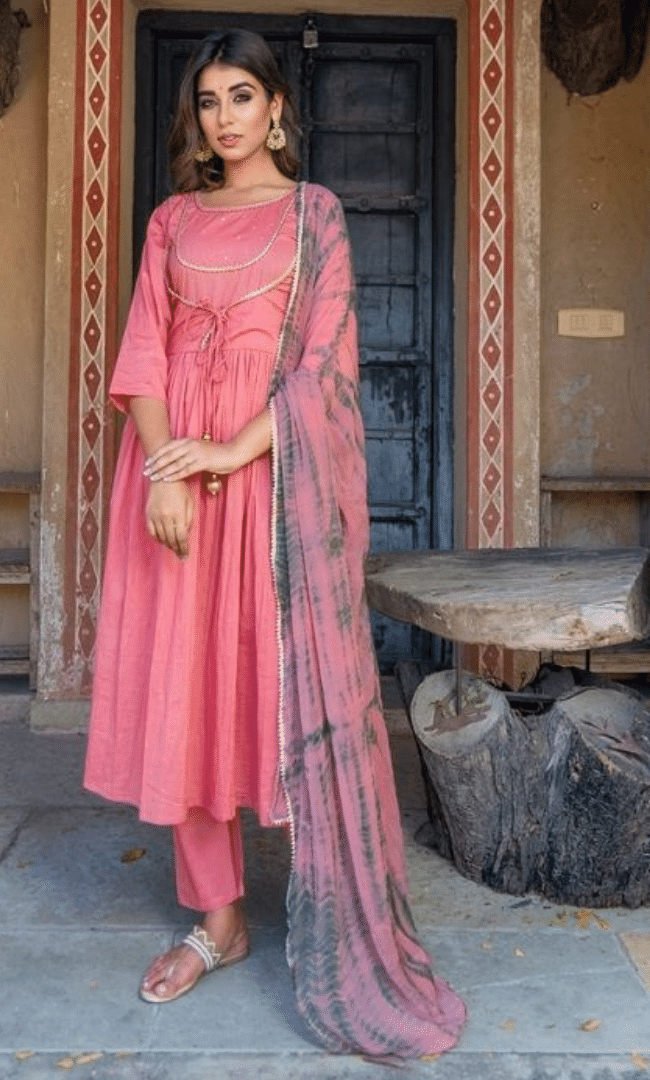 Dusty Rust Sequence Dupatta Kurta Set