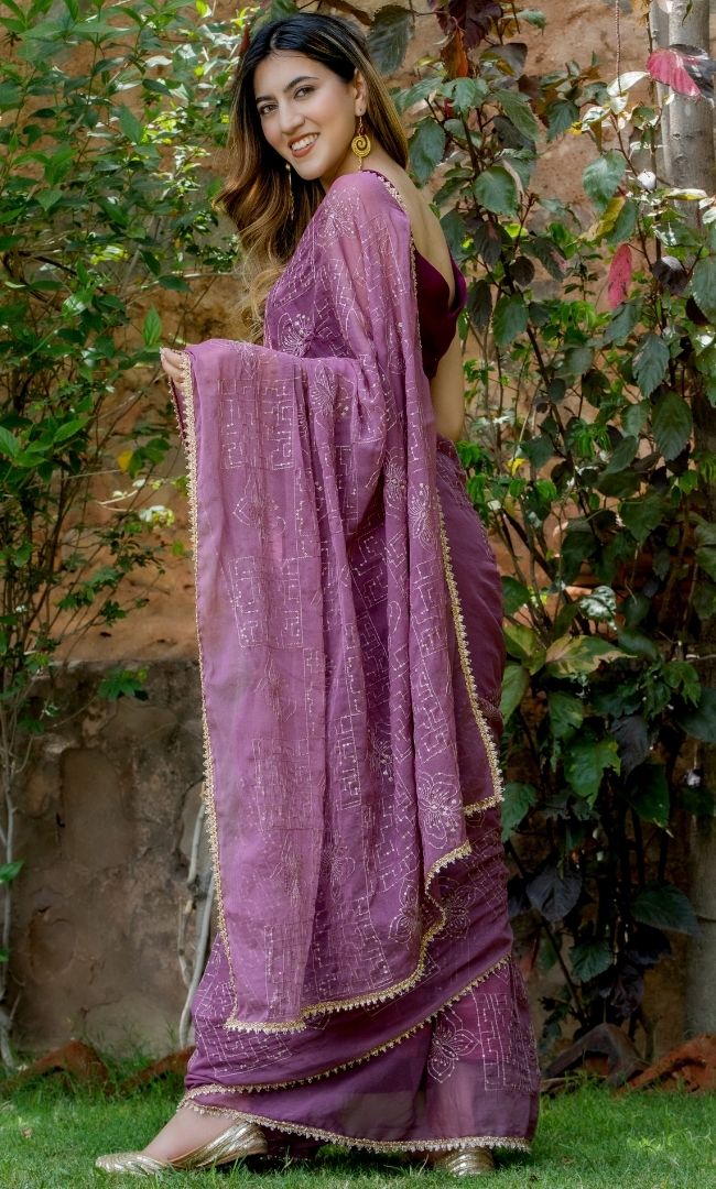 BUTTERFLY BUSH SHIMMER SEQUIN SAREE