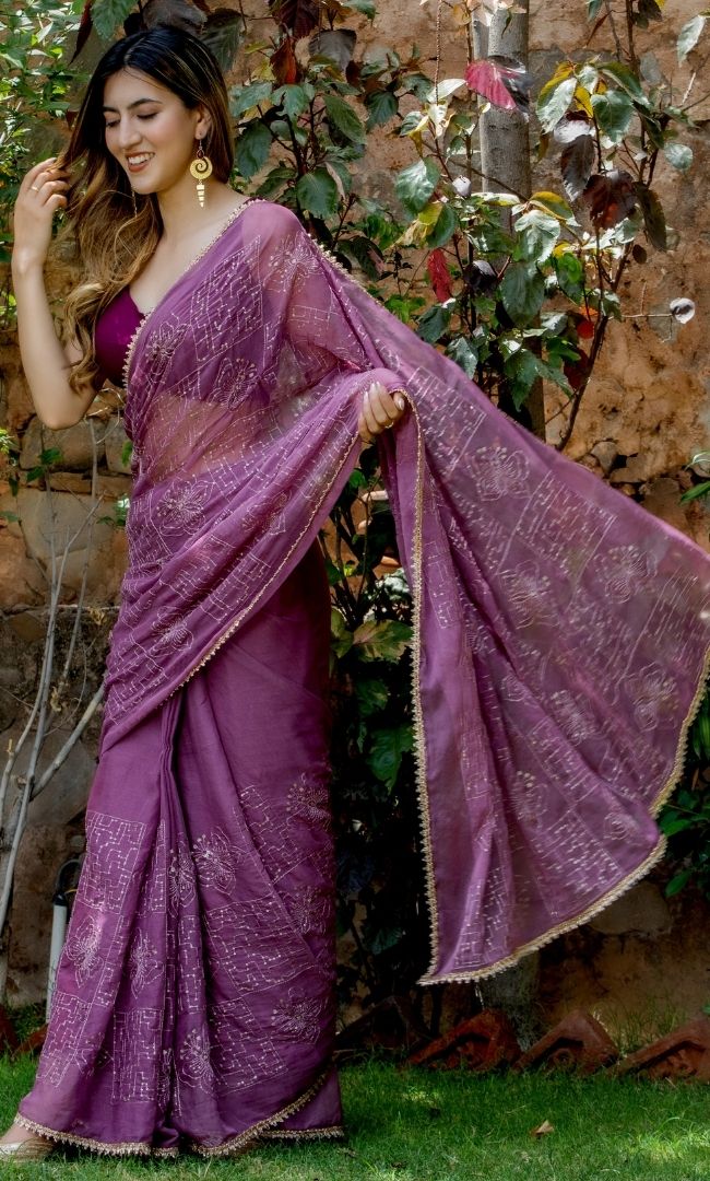 BUTTERFLY BUSH SHIMMER SEQUIN SAREE