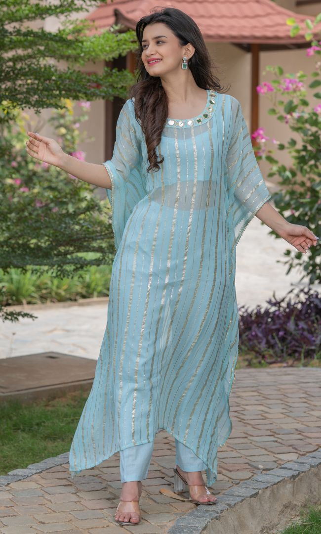 MINT HANDWORK KAFTAN SET