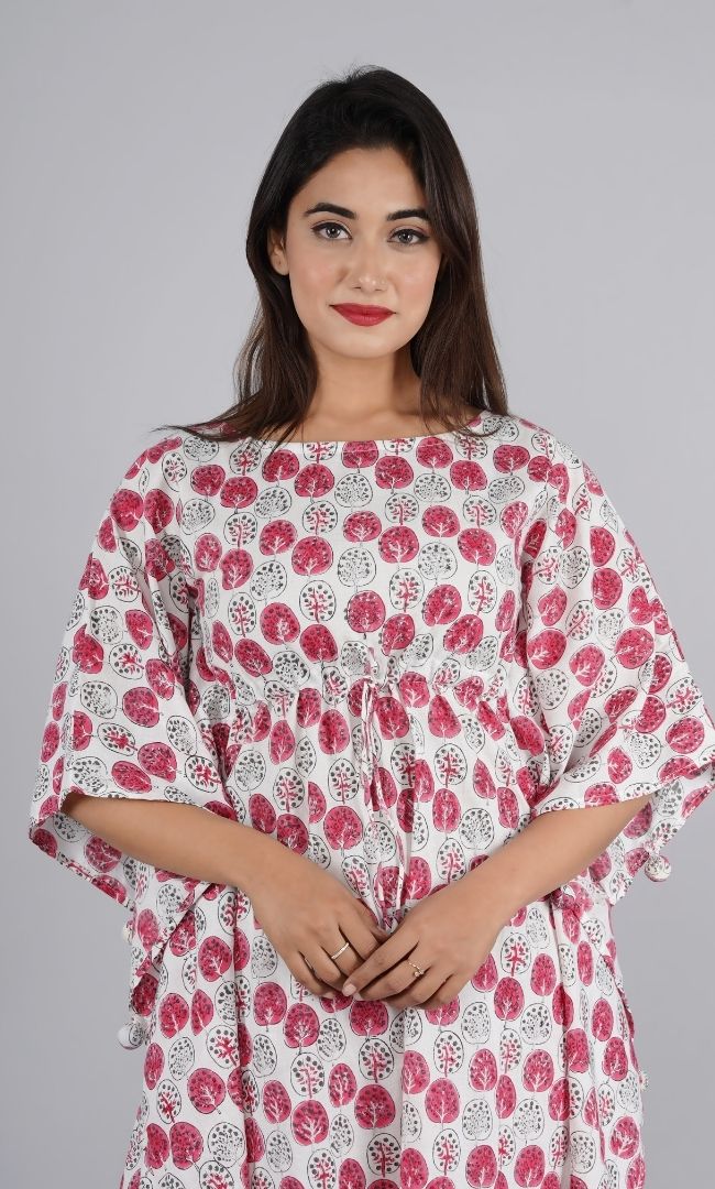 PINK BUD KAFTAN TOP WITH PANT SET