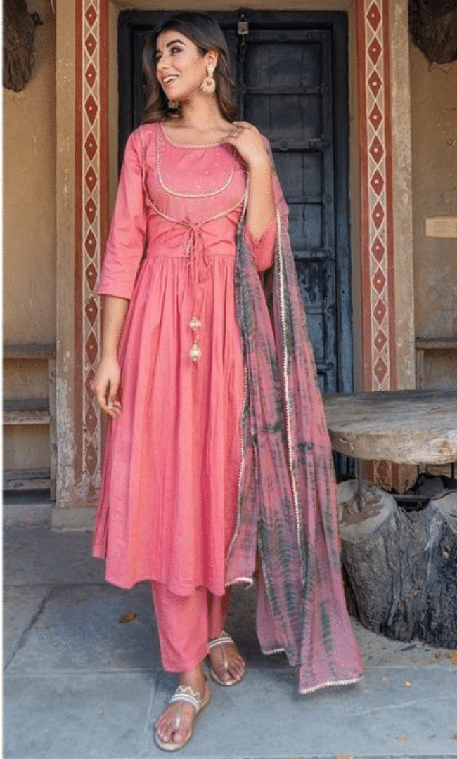 Dusty Rust Sequence Dupatta Kurta Set