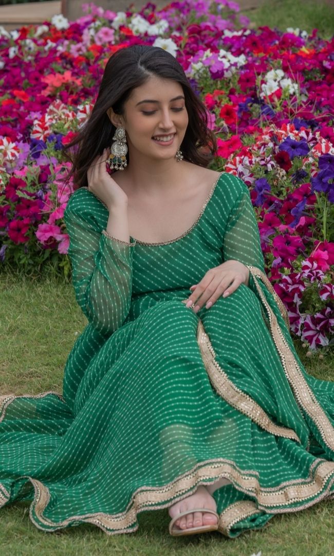 INDIA GREEN ANARKALI SET