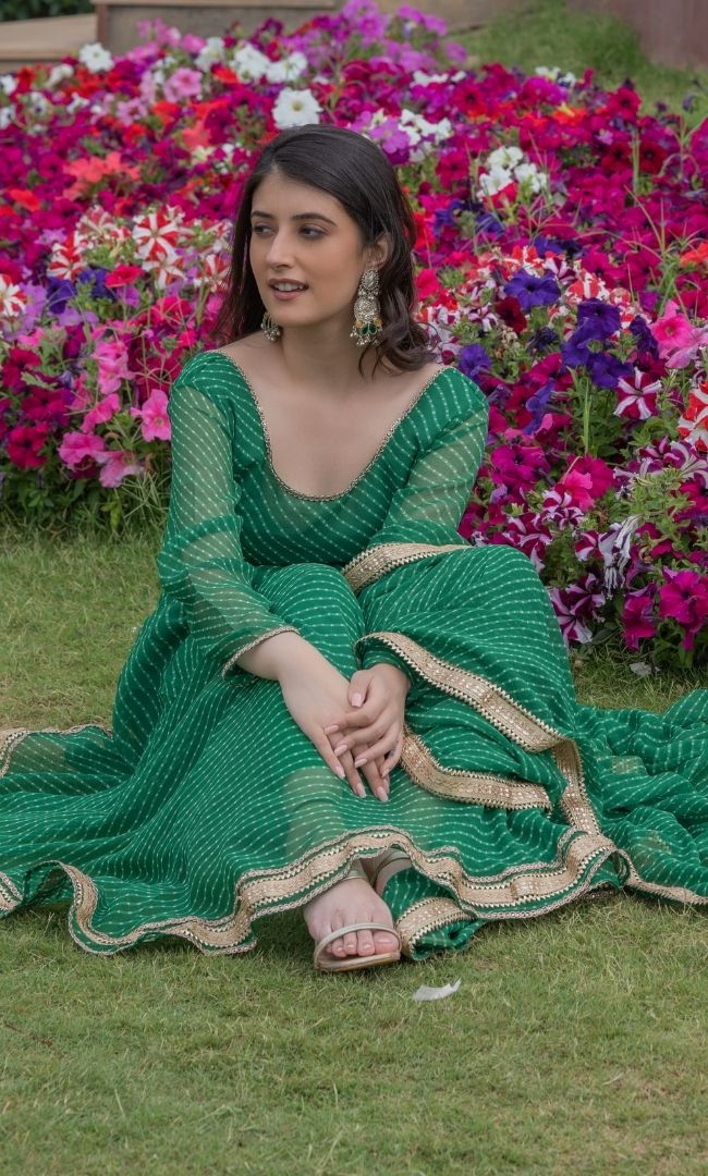 INDIA GREEN ANARKALI SET