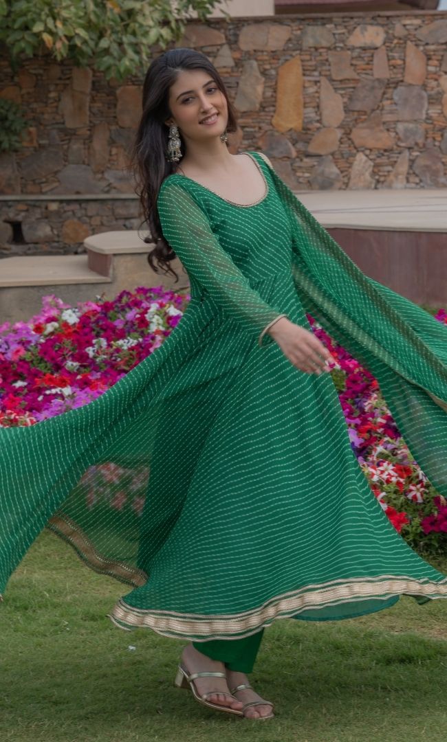 INDIA GREEN ANARKALI SET
