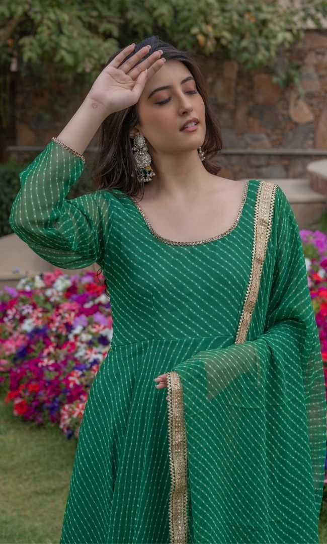 INDIA GREEN ANARKALI SET