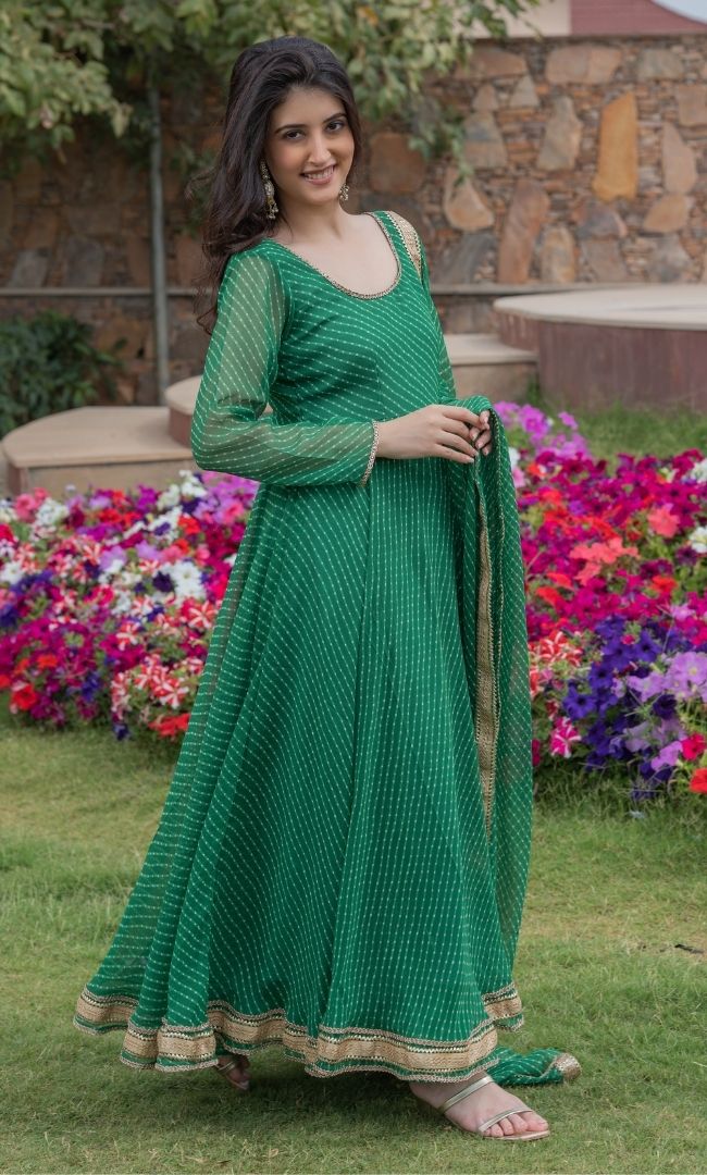 INDIA GREEN ANARKALI SET