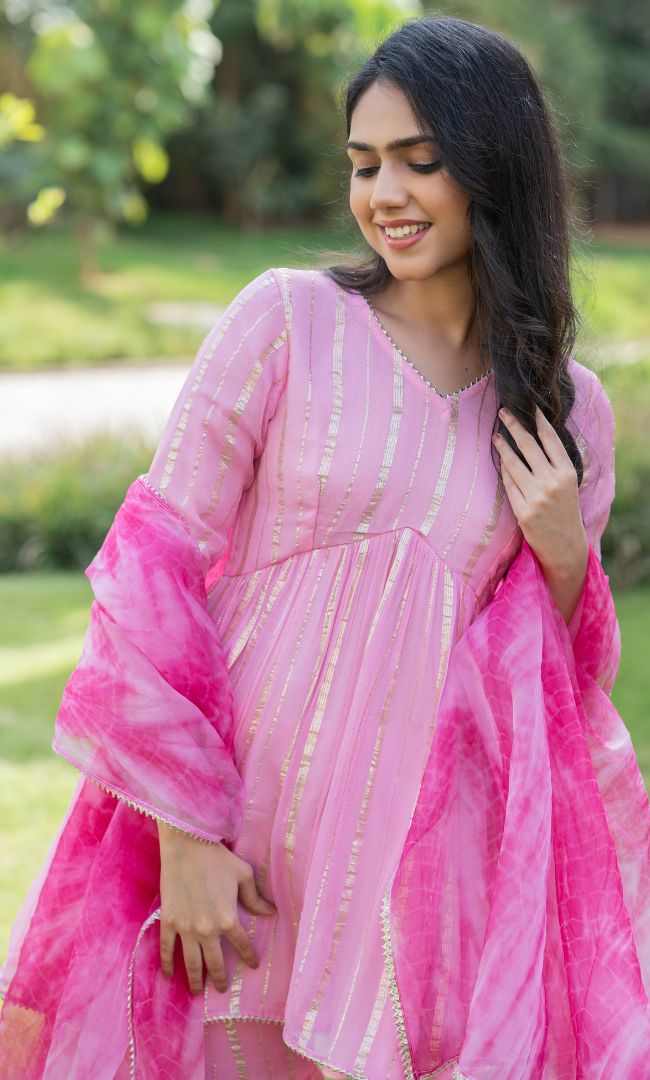 BABY PINK SHARARA SET