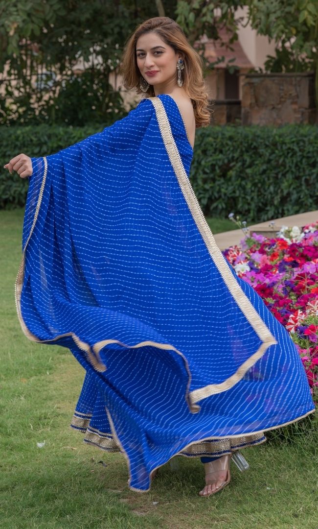 COBALT BLUE ANARKALI SET