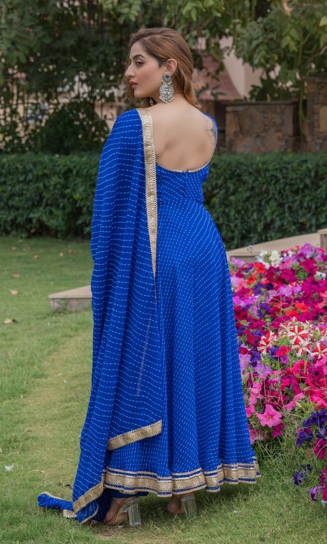 COBALT BLUE ANARKALI SET