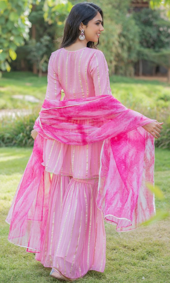 BABY PINK SHARARA SET