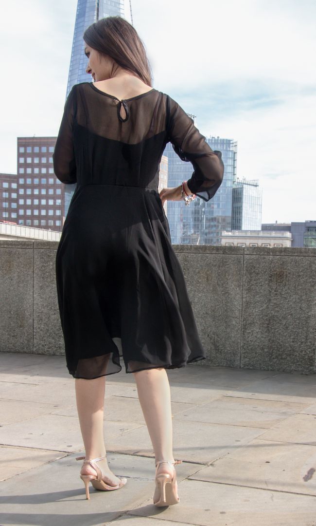 RICH BLACK HIGH LOW DRESS