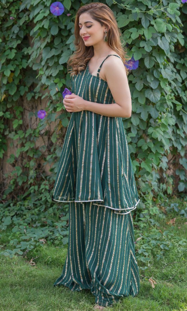 GROWING GREEN ONE SHOULDER CO-ORD SET