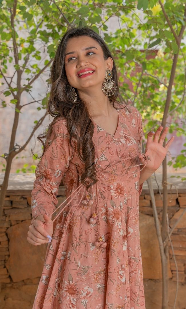 SALMON PINK ANGRAKHA SET