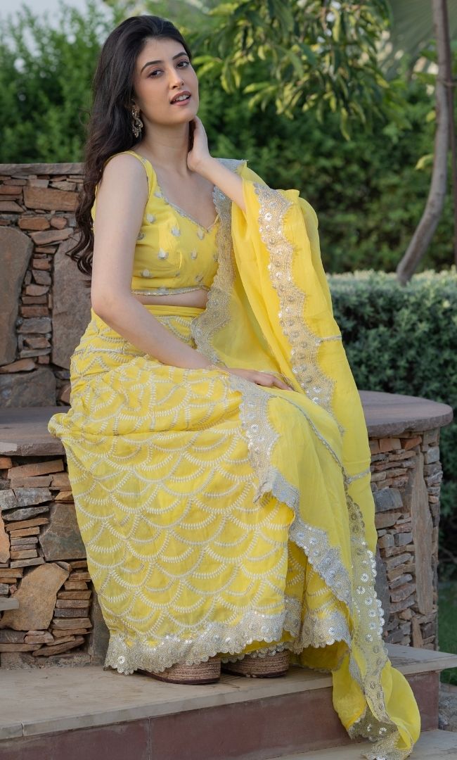 HALDI YELLOW SHARARA SET