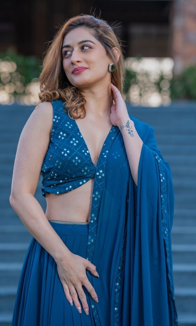 PRUSSIAN BLUE LEHENGA SET